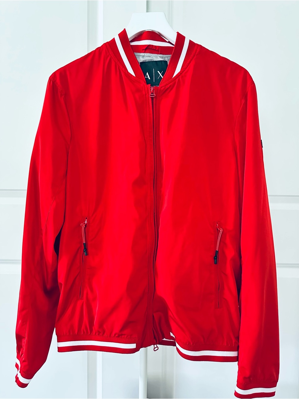 A/X Armani Exchange Red Bomber Jacket
